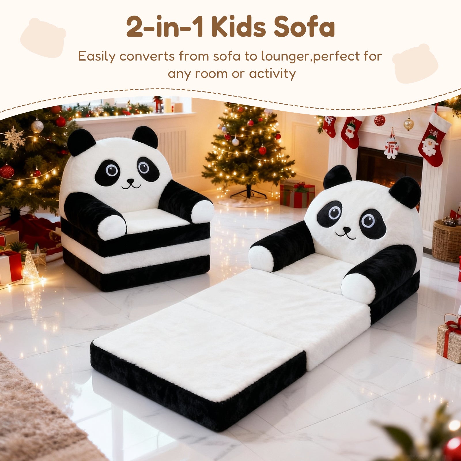 Daluvenix Toddler Sofa Chair 2 In 1 Soft Convertible Kids Couch for Girls Boys