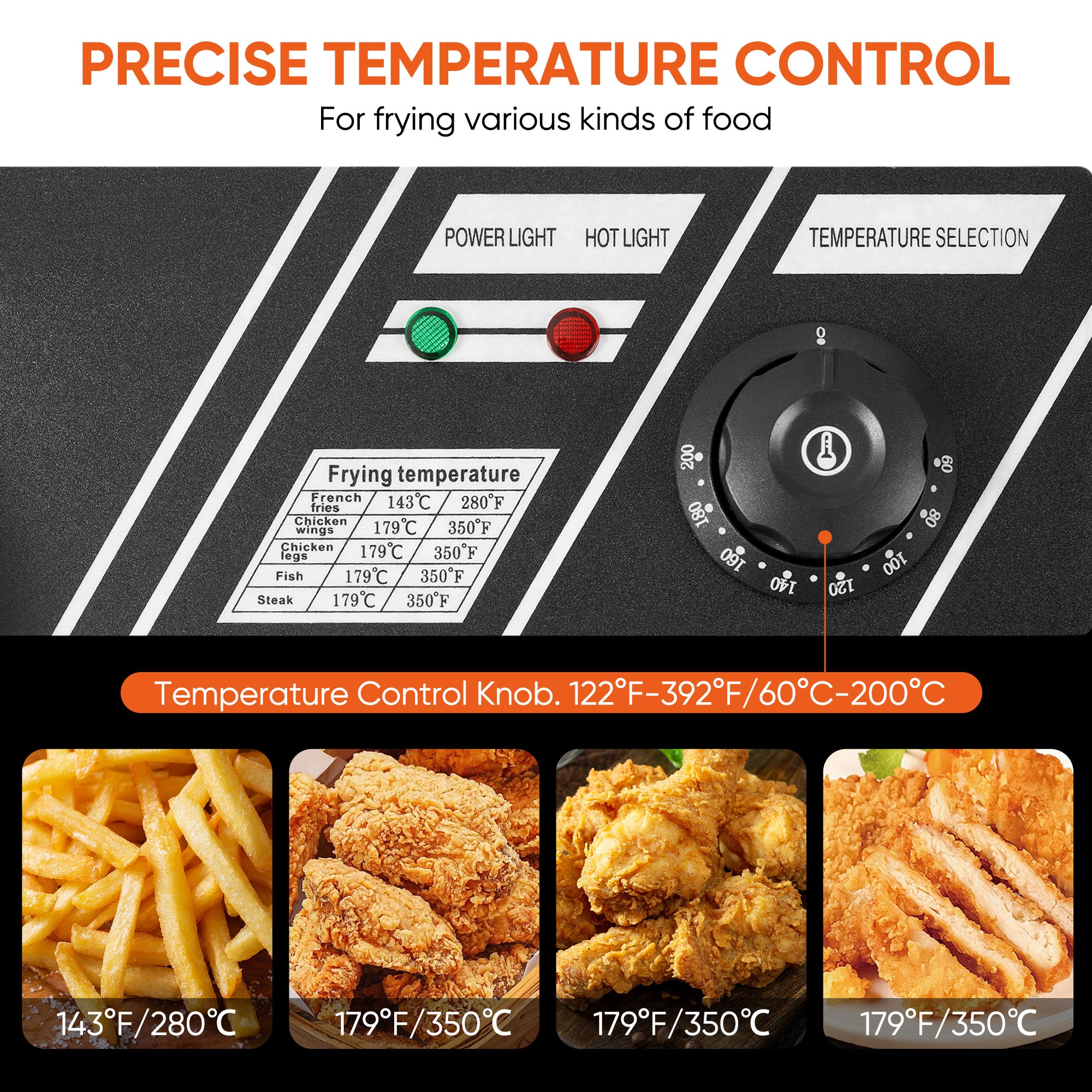 Daluvenix Commercial Deep Fryer with Basket Professional Electric Countertop Deep Fryer