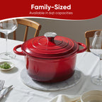 Daluvenix 6qt Enameled Cast Iron Dutch Oven Pot with Lid for Bread,Non-Stick Cookware with Dual Handles for Cooking & Roasting