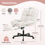 Daluvenix Office Chair, Ergonomic Extra Wide Big Desk Chair with Retractable Footrest, Height Adjustable Swivel Teddy Fleece Mid Back Home Chair with Wheels
