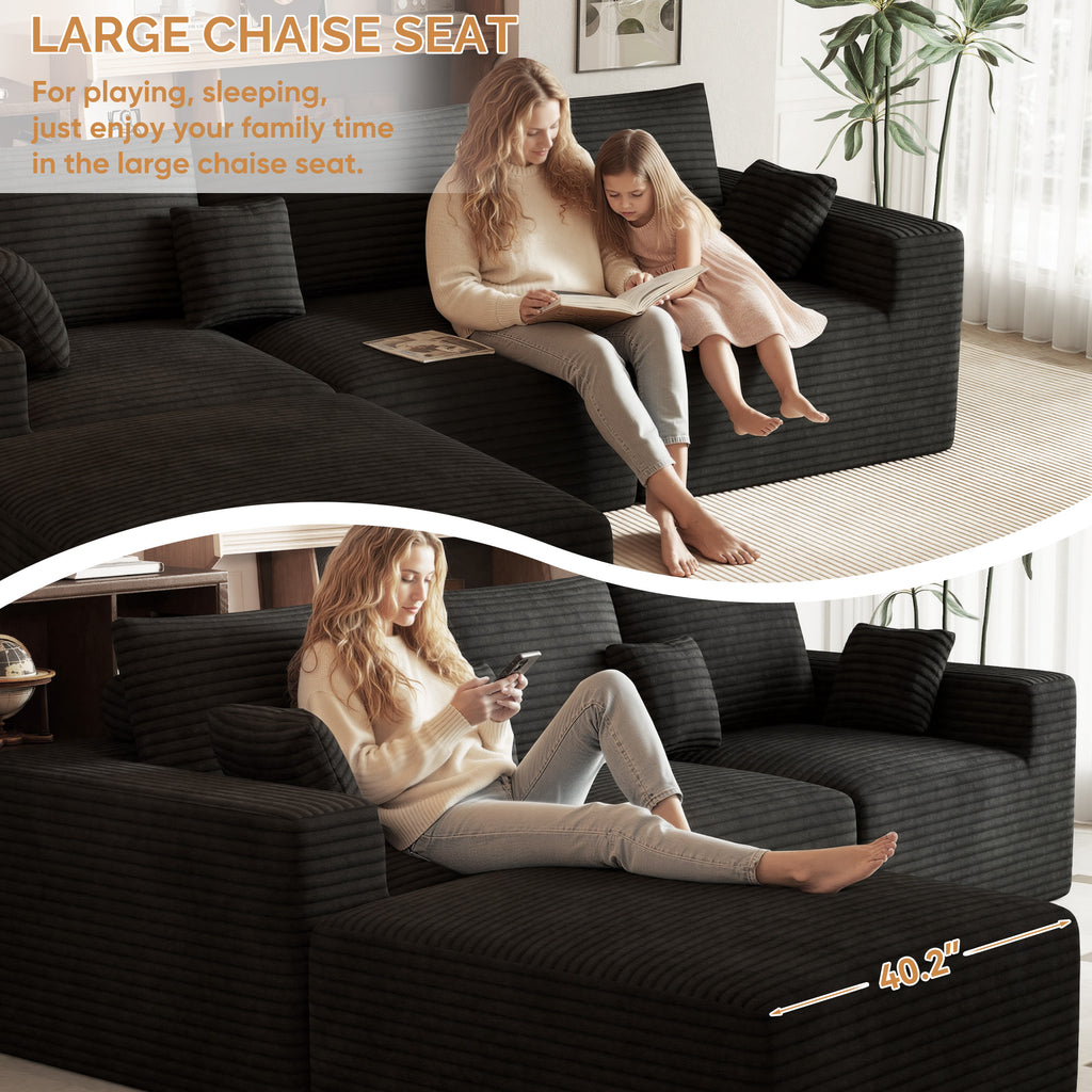 Daluvenix 113" Modern Modular Sectional Sofa L-Shaped Couch U-Shaped loud Couches Sofa Bed