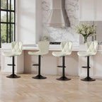 Daluvenix Modern Bar Stools Set of 1/2/3/4, Adjustable Swivel Counter Height Bar Chairs with Back, Faux Leather Upholstered for Kitchen Island