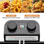 Daluvenix Electric Deep Fryer, 3L/5L Capacity with A Frying Basket, 1700W Power, Time & Temperature Control, Stainless Steel, Dishwasher Safe Lid & Baskets, Home Use Fryer with View Window & Odor