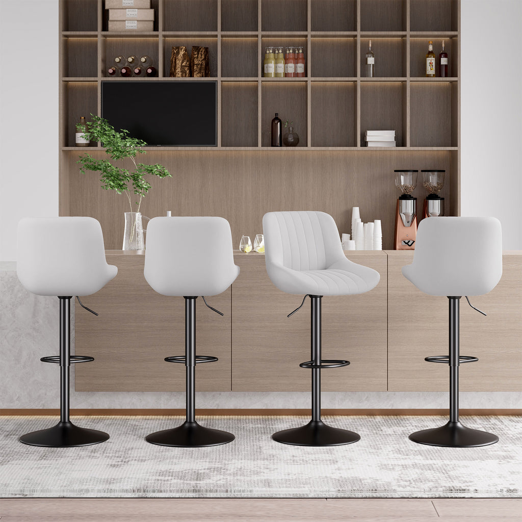 Daluvenix Adjustable Bar Stools Set of 1/2//3/4, Swivel Kitchen Bar Chairs with Back, Modern Tech Fabric Island Chairs for Home Kitchen