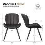 Daluvenix Modern Dining Chairs Set of 2/4 Upholstered Comfy Fabric Kitchen & Dining Room Chairs with Metal Legs & Thick Cushions for Living Room