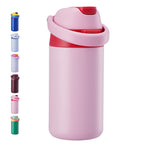 Daluvenix 14oz Kids Insulated Water Bottle with Straw Lids, 2-in-1 Straw and Chug Water Bottle for kids for Sports and School, Leakproof Stainless Steel Toddler Water Bottle BPA Free