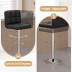 Daluvenix Swivel Bar stools set of 2 Modern PU Leather Barstools with Midback