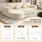 Daluvenix 104” Modular Sectional Sofa L-Shape Couch with Chaise