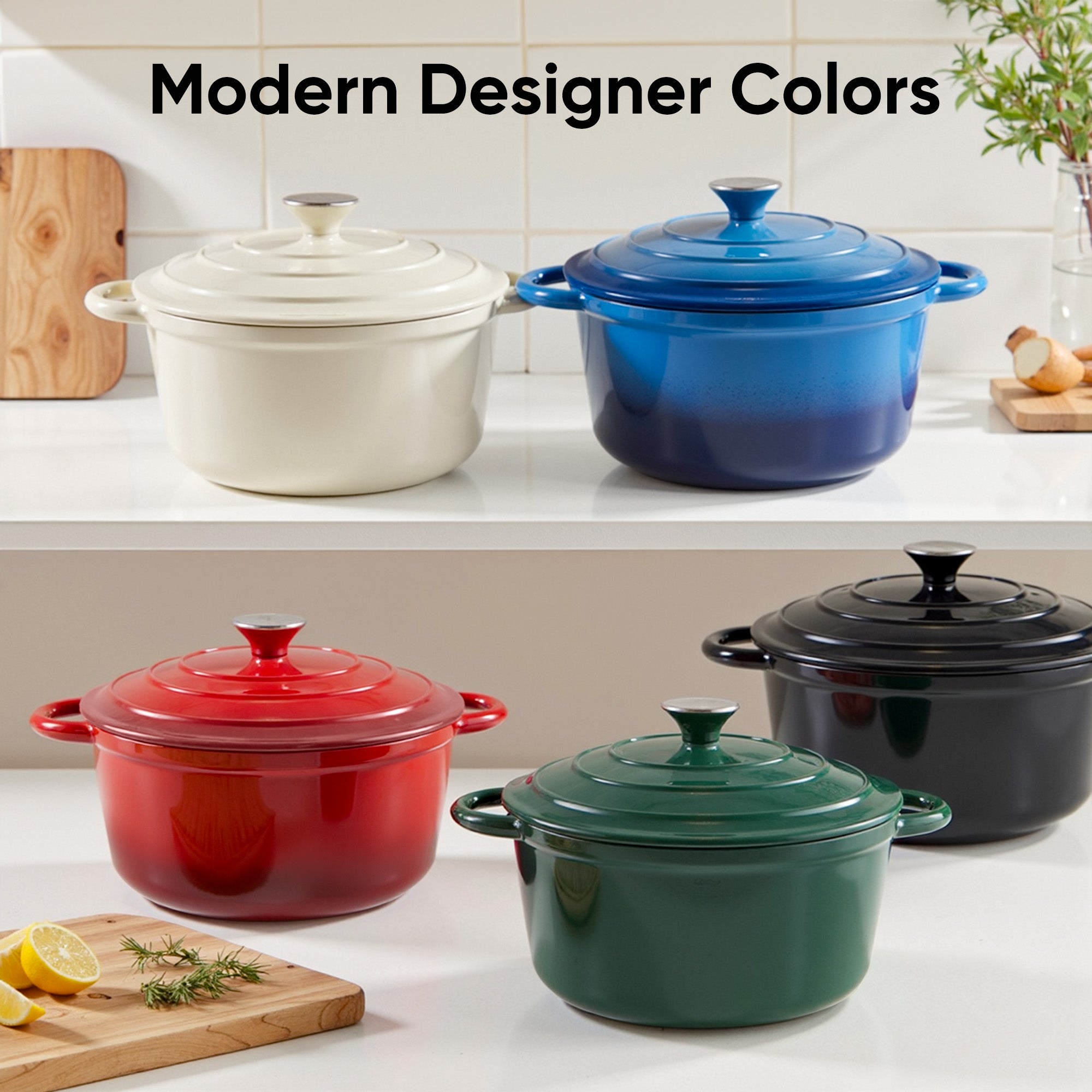 Daluvenix 6qt Enameled Cast Iron Dutch Oven Pot with Lid for Bread,Non-Stick Cookware with Dual Handles for Cooking & Roasting