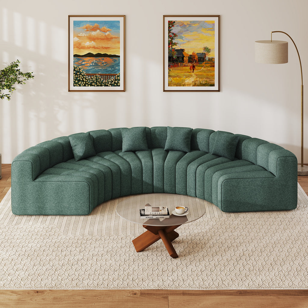 Daluvenix 128''Oversized Round Curved Sofa Modern Round Modular Sectional Sofa
