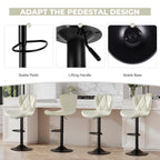 Daluvenix Modern Bar Stools Set of 1/2/3/4, Adjustable Swivel Counter Height Bar Chairs with Back, Faux Leather Upholstered for Kitchen Island