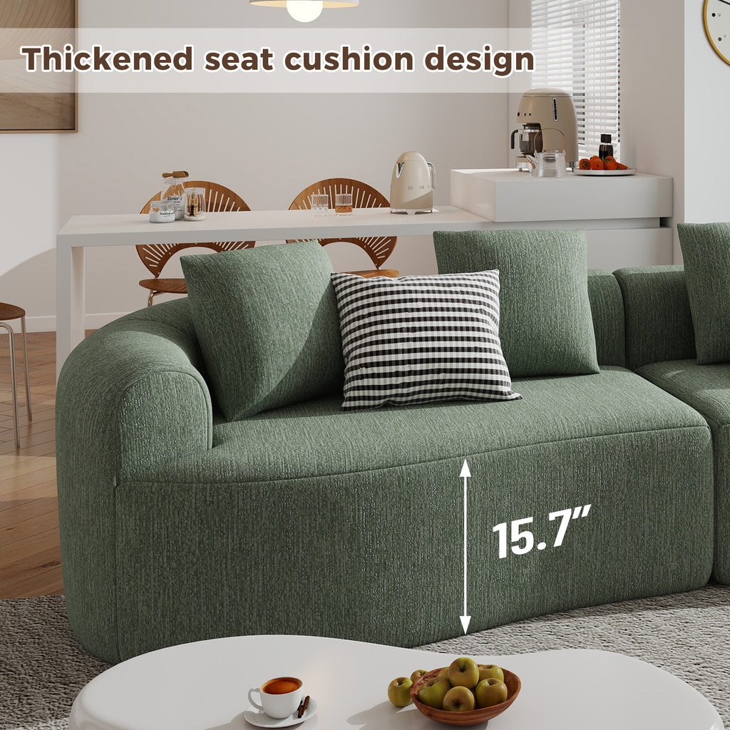 Daluvenix 110" Modular Sectional Sofa Modern 4 Seater Curved Sofa Couch for Living Room