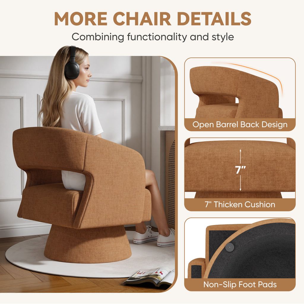 Daluvenix 360° Swivel Accent Chair Modern Luxury Barrel Chairs