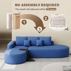 Daluvenix 112" L Shaped Modern Modular Sectional Curved Sofa
