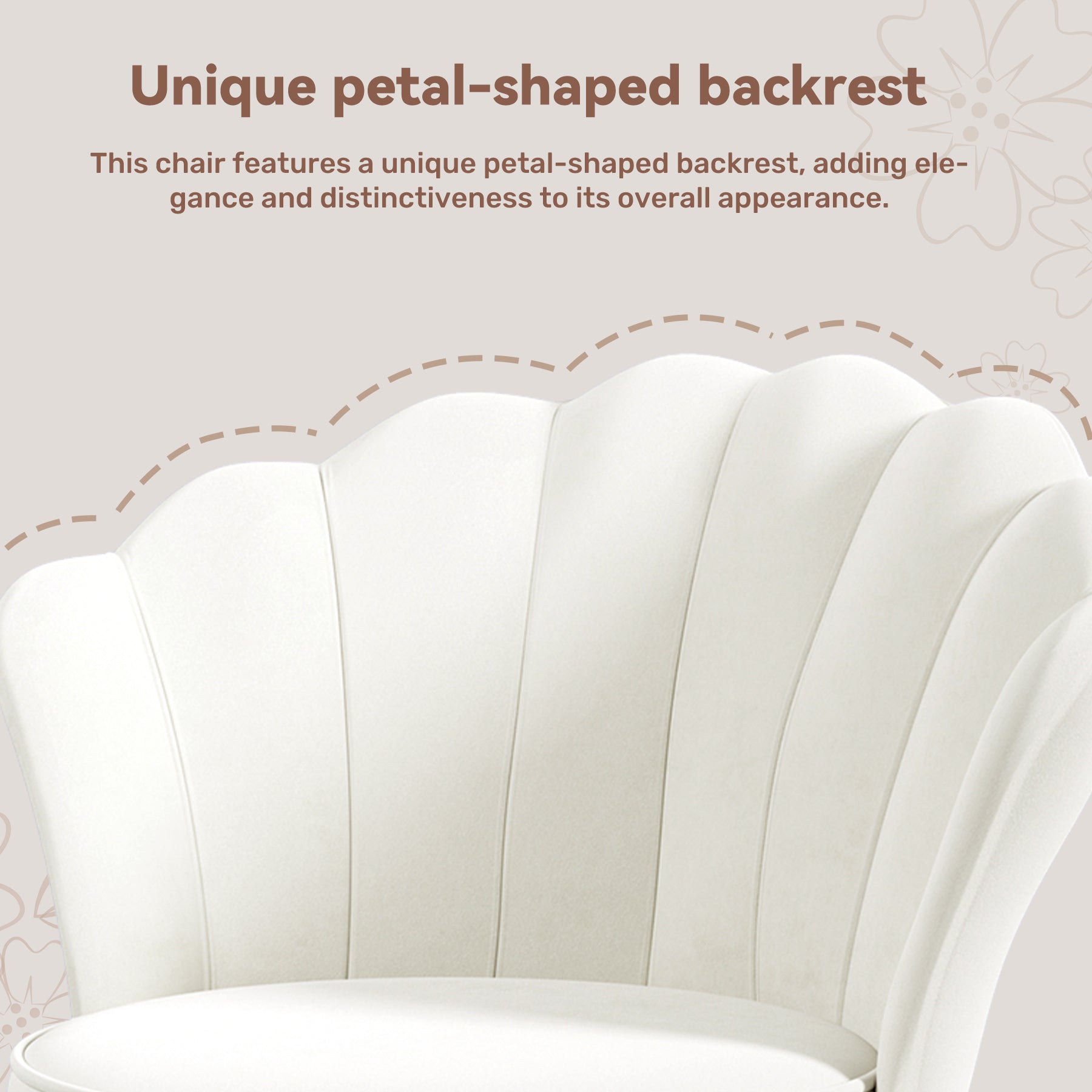 Daluvenix Velvet Accent Chair with Gold Metal Legs, Shell Design Vanity Makeup Chair for Living room, Modern Upholstered Guest Chair