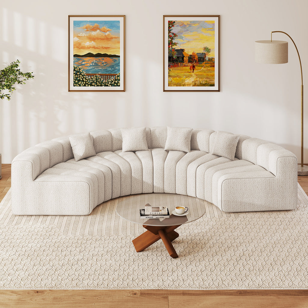 Daluvenix 128''Oversized Round Curved Sofa Modern Round Modular Sectional Sofa