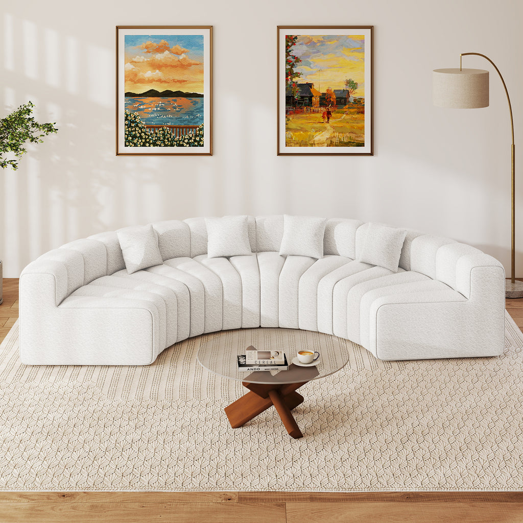 Daluvenix 128''Oversized Round Curved Sofa Modern Round Modular Sectional Sofa