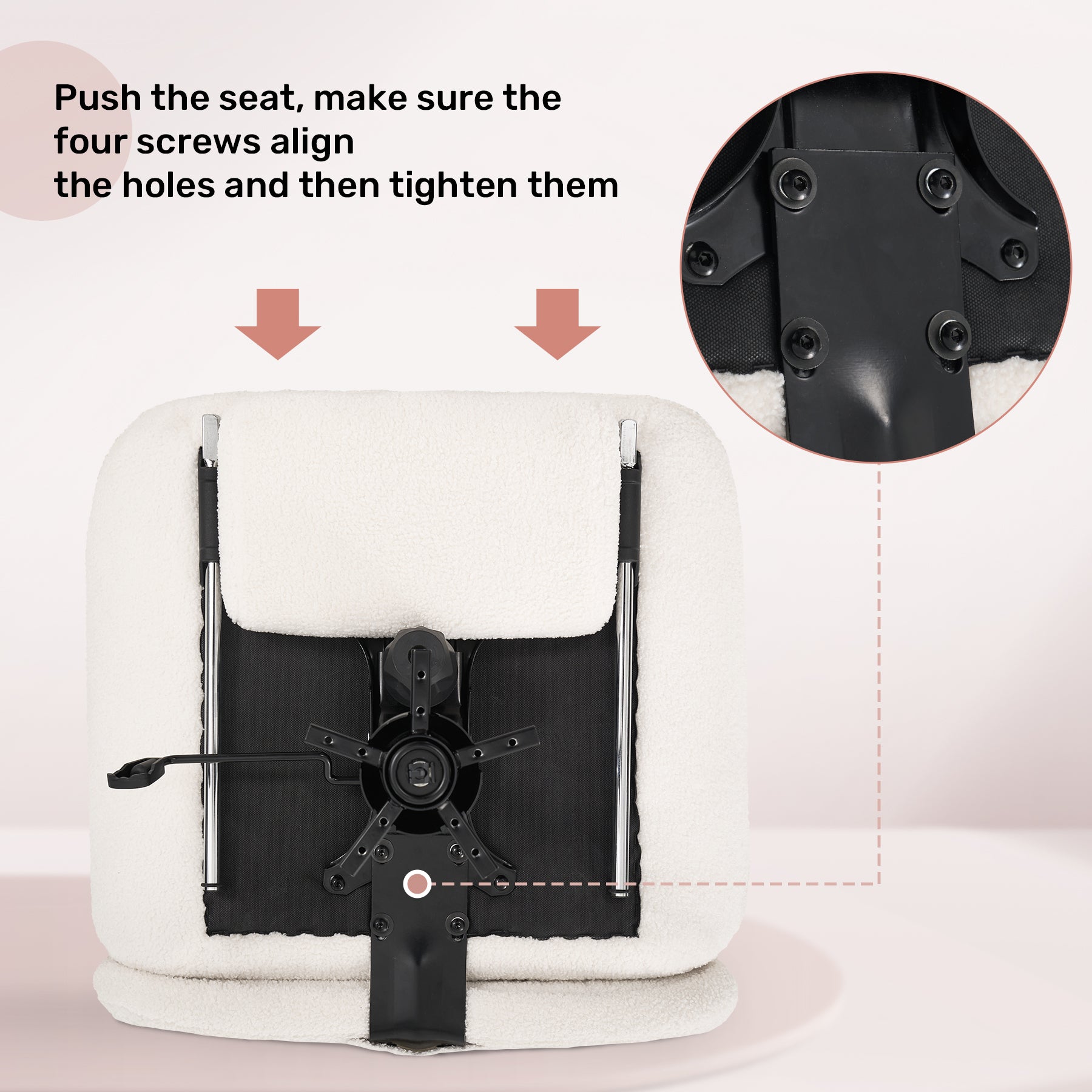 Daluvenix Office Chair, Ergonomic Extra Wide Big Desk Chair with Retractable Footrest, Height Adjustable Swivel Teddy Fleece Mid Back Home Chair with Wheels