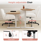 Daluvenix Office Chair, Ergonomic Extra Wide Big Desk Chair with Retractable Footrest, Height Adjustable Swivel Teddy Fleece Mid Back Home Chair with Wheels
