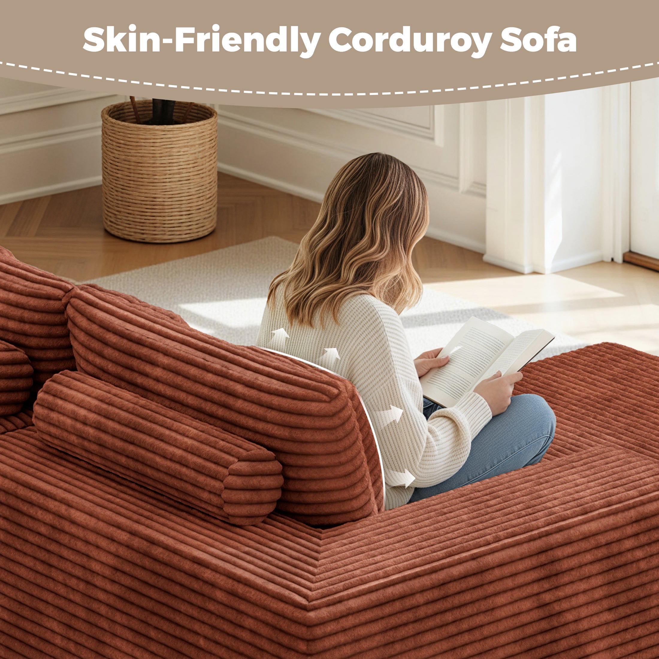 Daluvenix 111” Modular Sectional Sofa Cloud Sectional Couch with L-Shape Chaise