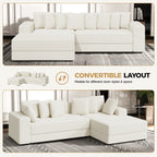 Daluvenix 111''Sectional Cloud Couches L-Shaped Oversized Loveseat Corduroy Couch