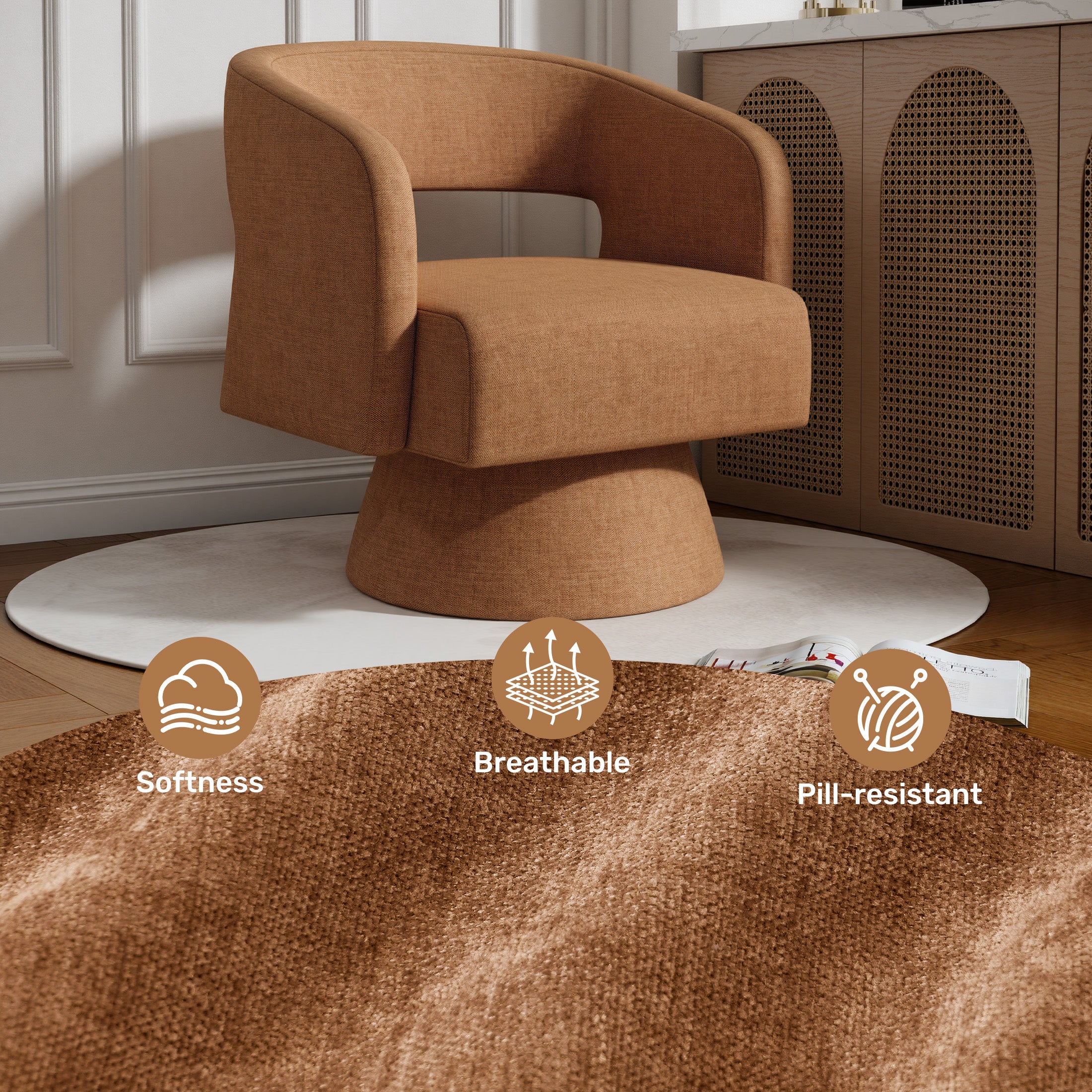 Daluvenix 360° Swivel Accent Chair Modern Luxury Barrel Chairs