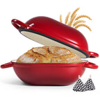 Daluvenix 2qt Dutch Oven for Bread Baking, Enameled Cast Iron Bread Oven with Lid, Non Stick