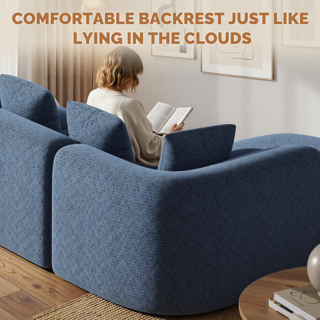 Daluvenix 114 Inch Boneless Couches for Living Room Modern Modular Sectional Sofa