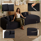 Daluvenix Modern Curved Sofa 126'' Oversized Boneless Cloud Sectional Couch