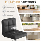 Daluvenix Swivel Bar stools set of 2 Modern PU Leather Barstools with Midback