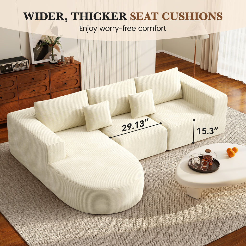 Daluvenix 104” Modular Sectional Sofa L-Shape Couch with Chaise