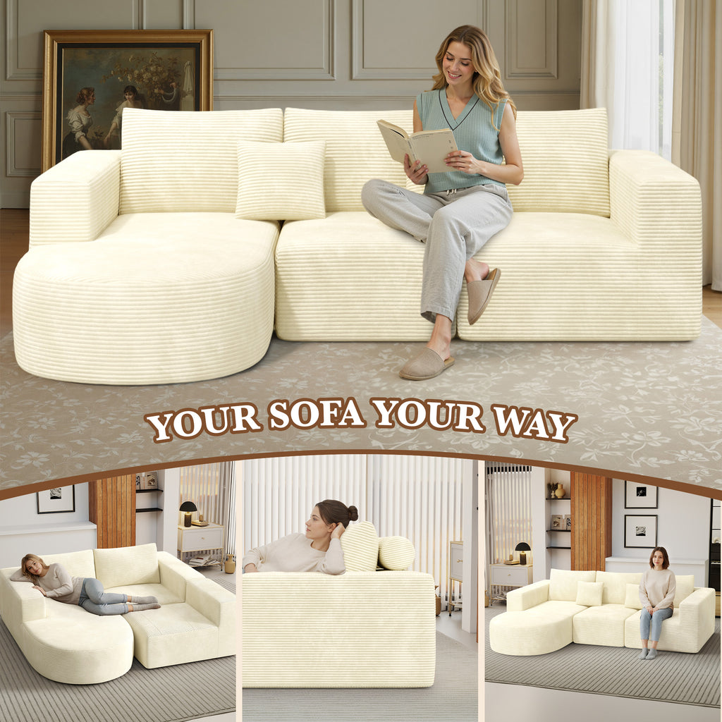 Daluvenix 104” Modular Sectional Sofa L-Shape Couch with Chaise