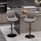 Daluvenix Adjustable Bar Stools Set of 1/2//3/4, Swivel Kitchen Bar Chairs with Back, Modern Tech Fabric Island Chairs for Home Kitchen