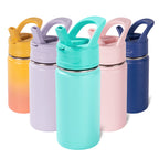 Daluvenix 12oz Insulated Kids Water Bottle with Straw and Carry Handle, Leak-Proof BPA-Free Stainless Steel Bottle