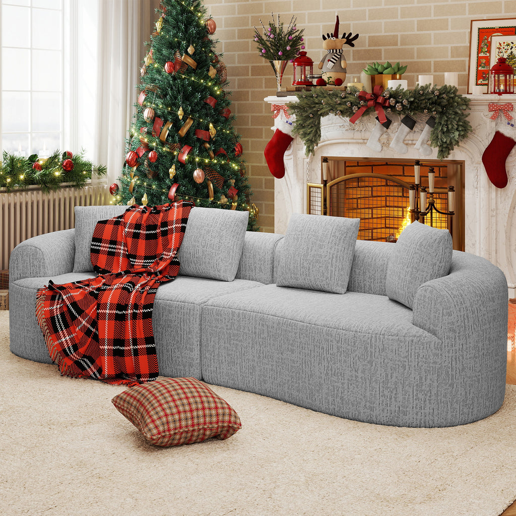 Daluvenix 110" Modular Sectional Sofa Modern 4 Seater Curved Sofa Couch for Living Room