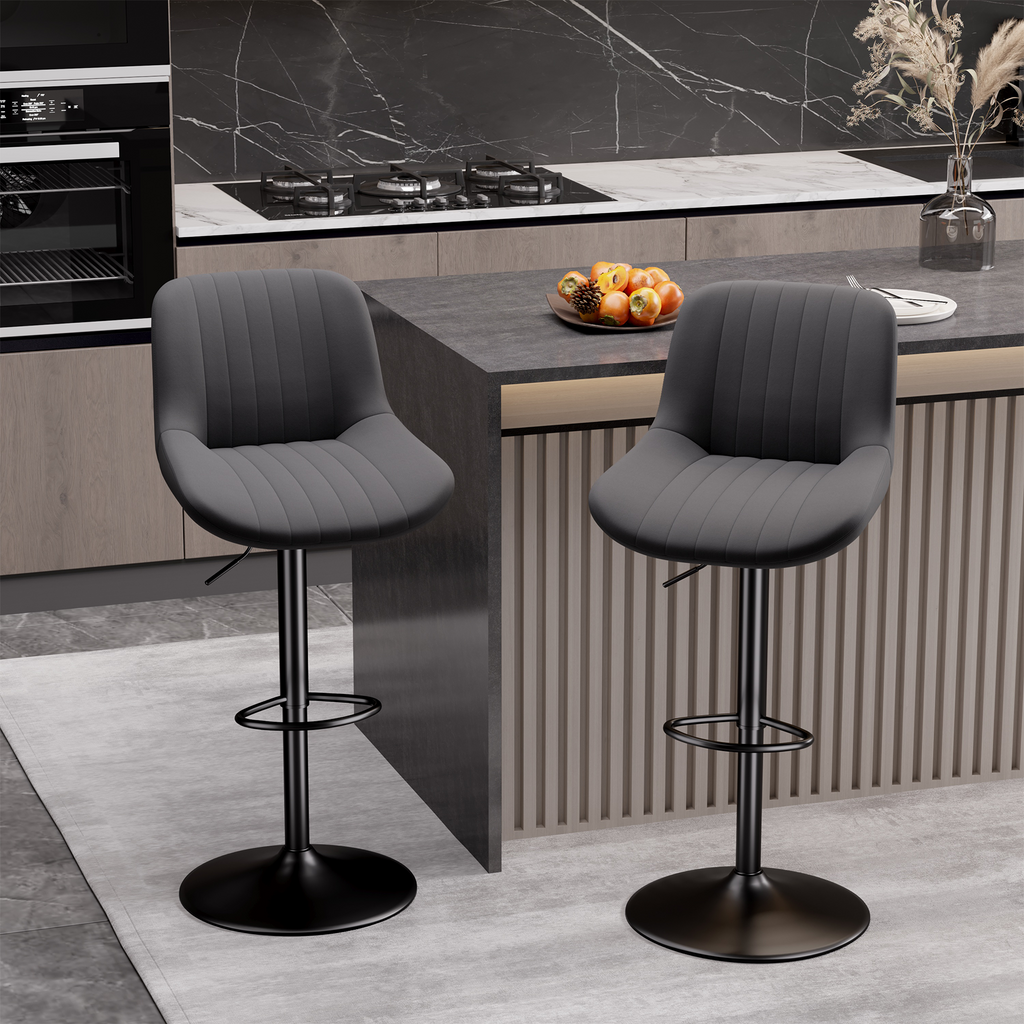Daluvenix Adjustable Bar Stools Set of 1/2//3/4, Swivel Kitchen Bar Chairs with Back, Modern Tech Fabric Island Chairs for Home Kitchen