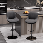 Daluvenix Adjustable Bar Stools Set of 1/2//3/4, Swivel Kitchen Bar Chairs with Back, Modern Tech Fabric Island Chairs for Home Kitchen