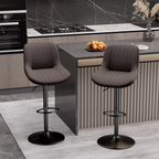 Daluvenix Adjustable Bar Stools Set of 1/2//3/4, Swivel Kitchen Bar Chairs with Back, Modern Tech Fabric Island Chairs for Home Kitchen