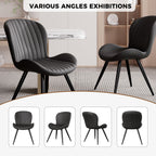 Daluvenix Modern Dining Chairs Set of 2/4 Upholstered Comfy Fabric Kitchen & Dining Room Chairs with Metal Legs & Thick Cushions for Living Room