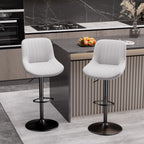 Daluvenix Adjustable Bar Stools Set of 1/2//3/4, Swivel Kitchen Bar Chairs with Back, Modern Tech Fabric Island Chairs for Home Kitchen