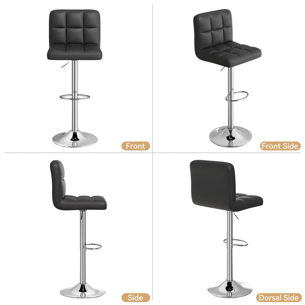 Daluvenix Swivel Bar stools set of 2 Modern PU Leather Barstools with Midback