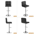 Daluvenix Swivel Bar stools set of 2 Modern PU Leather Barstools with Midback