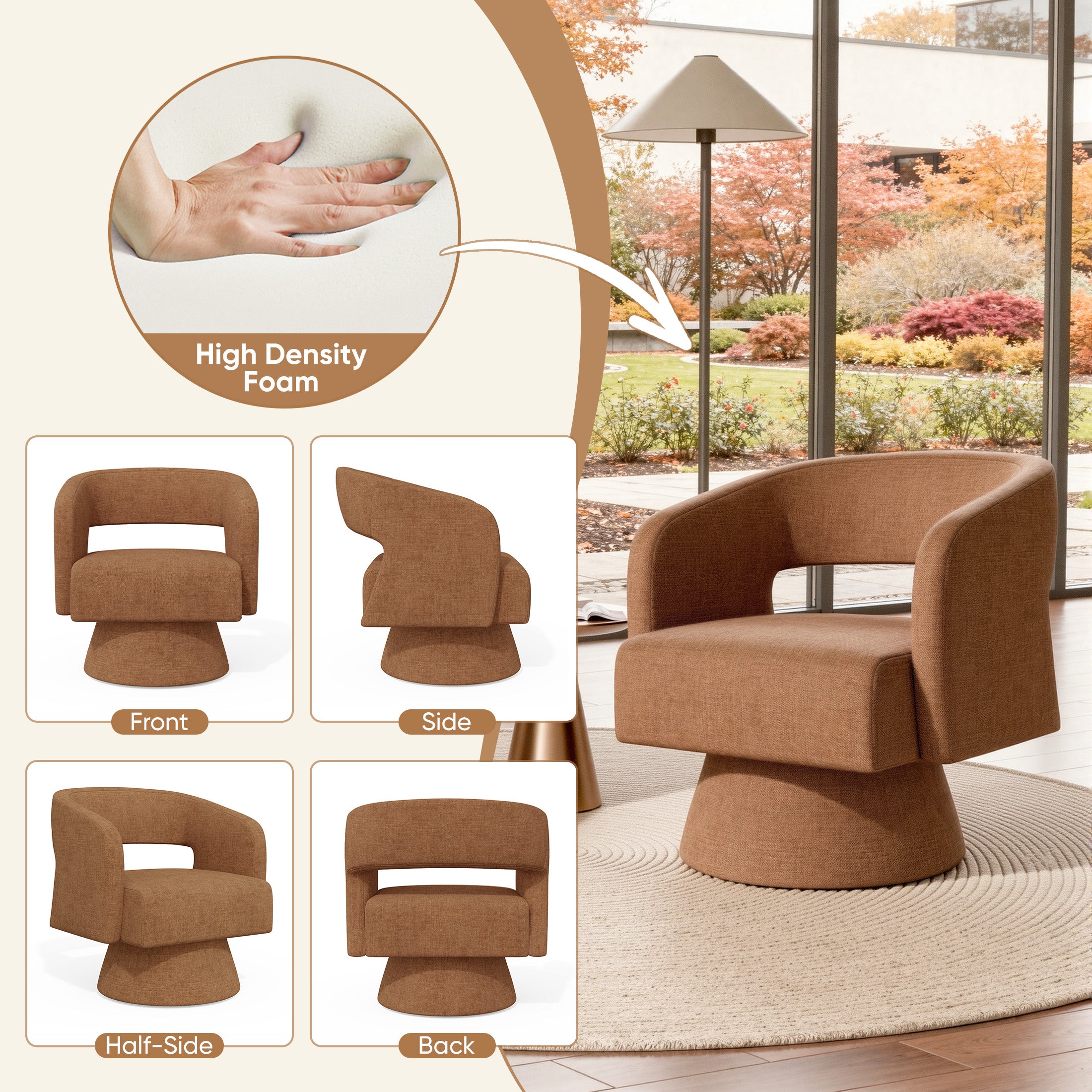 Daluvenix 360° Swivel Accent Chair Modern Luxury Barrel Chairs