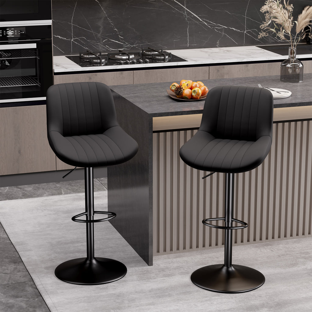 Daluvenix Adjustable Bar Stools Set of 1/2//3/4, Swivel Kitchen Bar Chairs with Back, Modern Tech Fabric Island Chairs for Home Kitchen