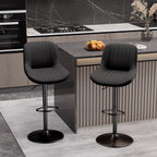 Daluvenix Adjustable Bar Stools Set of 1/2//3/4, Swivel Kitchen Bar Chairs with Back, Modern Tech Fabric Island Chairs for Home Kitchen