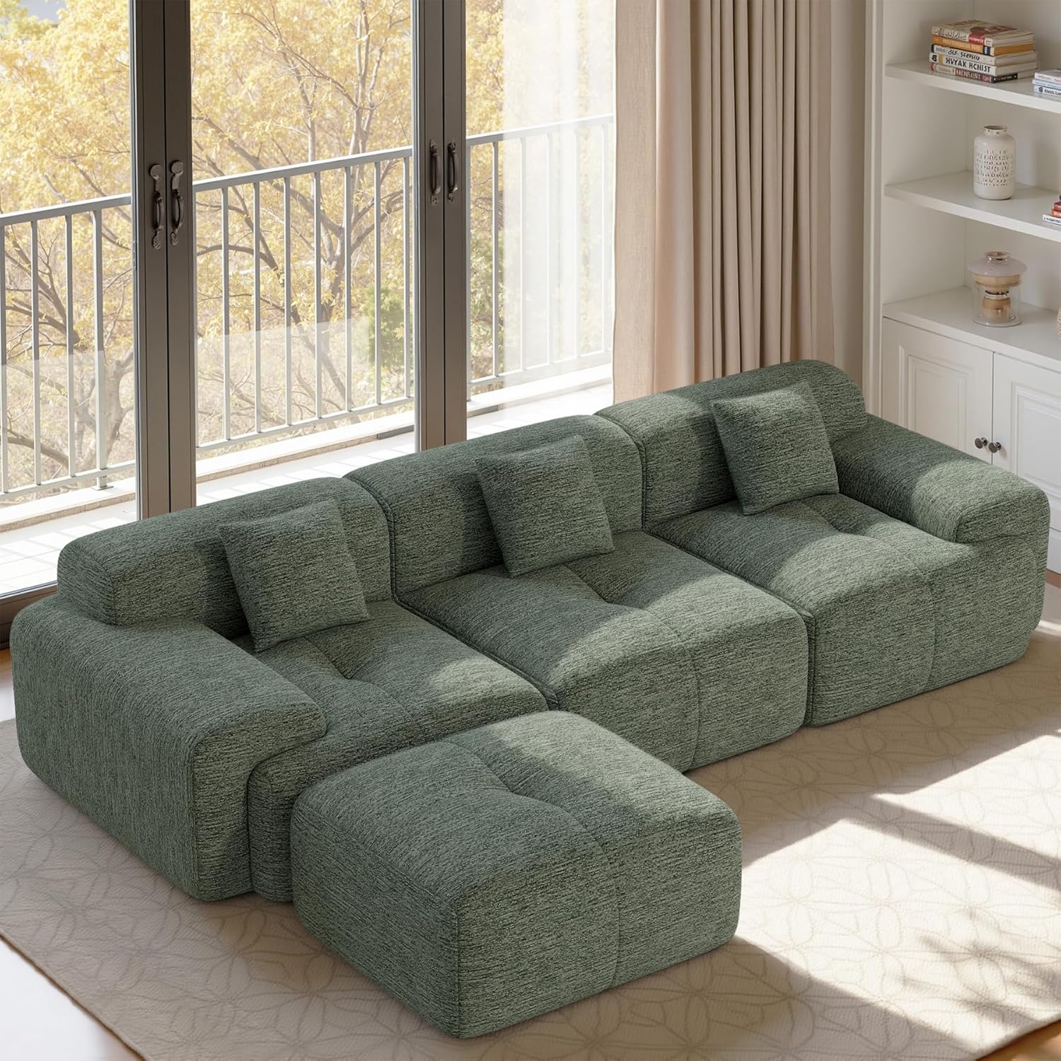 Daluvenix 122" Modern L Shaped Modular Sectional Sofa 4 Seater for Living Room with Deep Seat