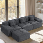 Daluvenix 122" Modern L Shaped Modular Sectional Sofa 4 Seater for Living Room with Deep Seat