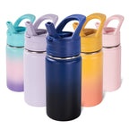 Daluvenix 12oz Insulated Kids Water Bottle with Straw and Carry Handle, Leak-Proof BPA-Free Stainless Steel Bottle