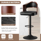 Daluvenix Swivel Bar Stools Set of 2/4, Wooden Kitchen Bar Chairs with Back, PU Leather Counter Height Barstools for Kitchen Island