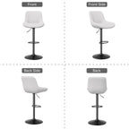 Daluvenix Adjustable Bar Stools Set of 1/2//3/4, Swivel Kitchen Bar Chairs with Back, Modern Tech Fabric Island Chairs for Home Kitchen